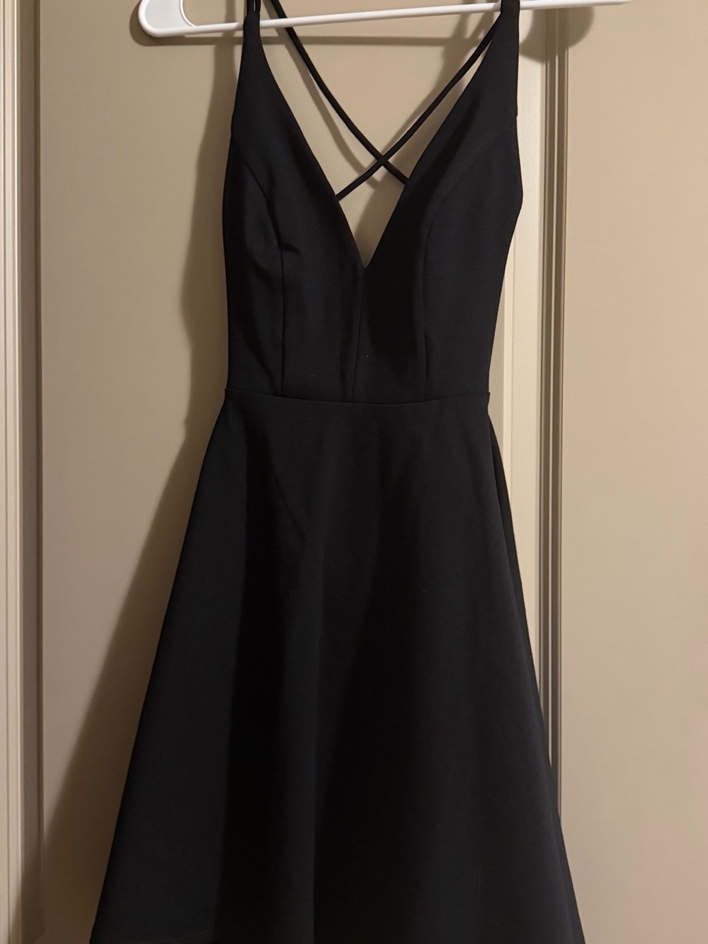 Lulu's Black V-Neck Fit & Flare Mini Dress - Picture 3 of 4